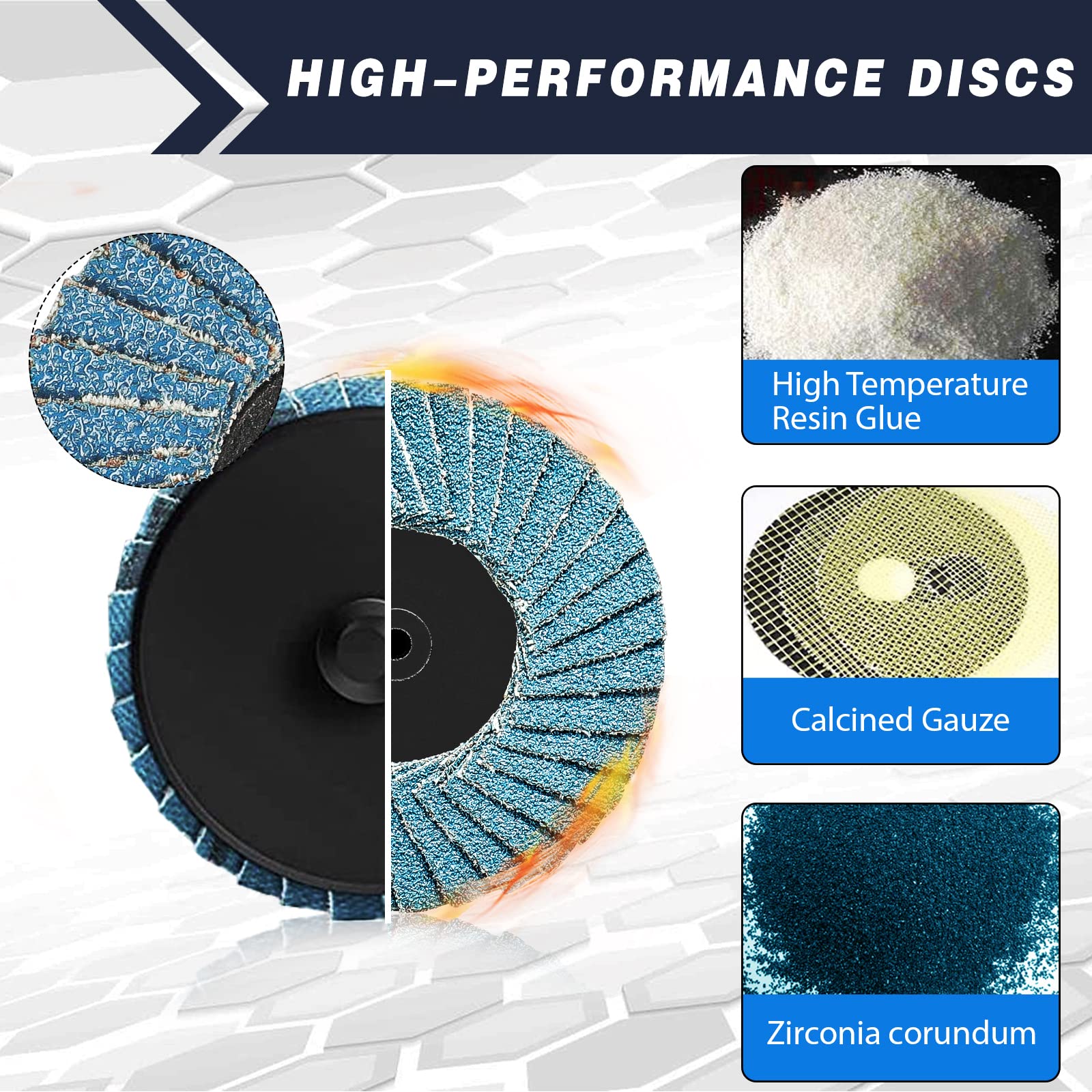 31 Dischi Abrasivi Lamellari 2'' - Grana 40/60/80 Per Levigare Acciaio, Legno E Rimuovere Ruggine - Foto 6