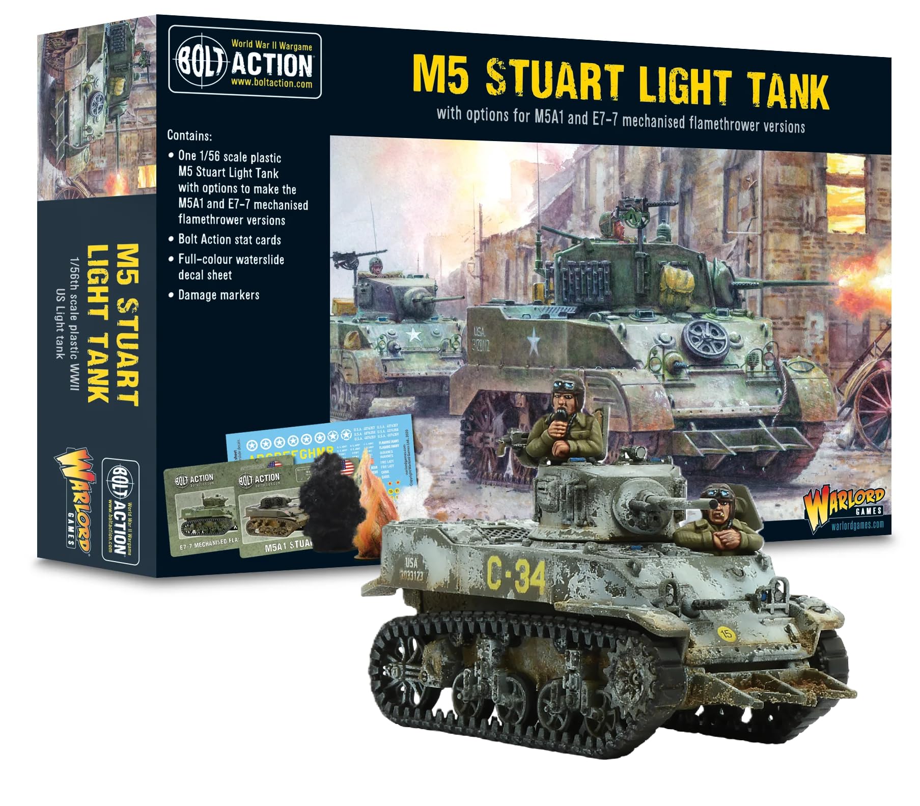 Amazon.com: Warlord Games US Army M5 Stuart - 1:56 / 28mm Plastic