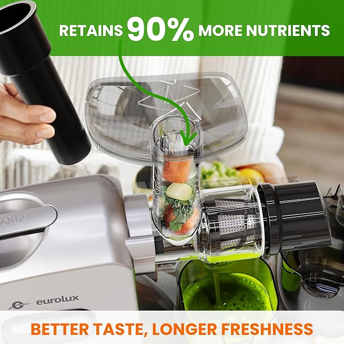 Extractor Jugos Prensado Frío 150W 3 Velocidades Silencioso Fácil Limpiar miniatura 4