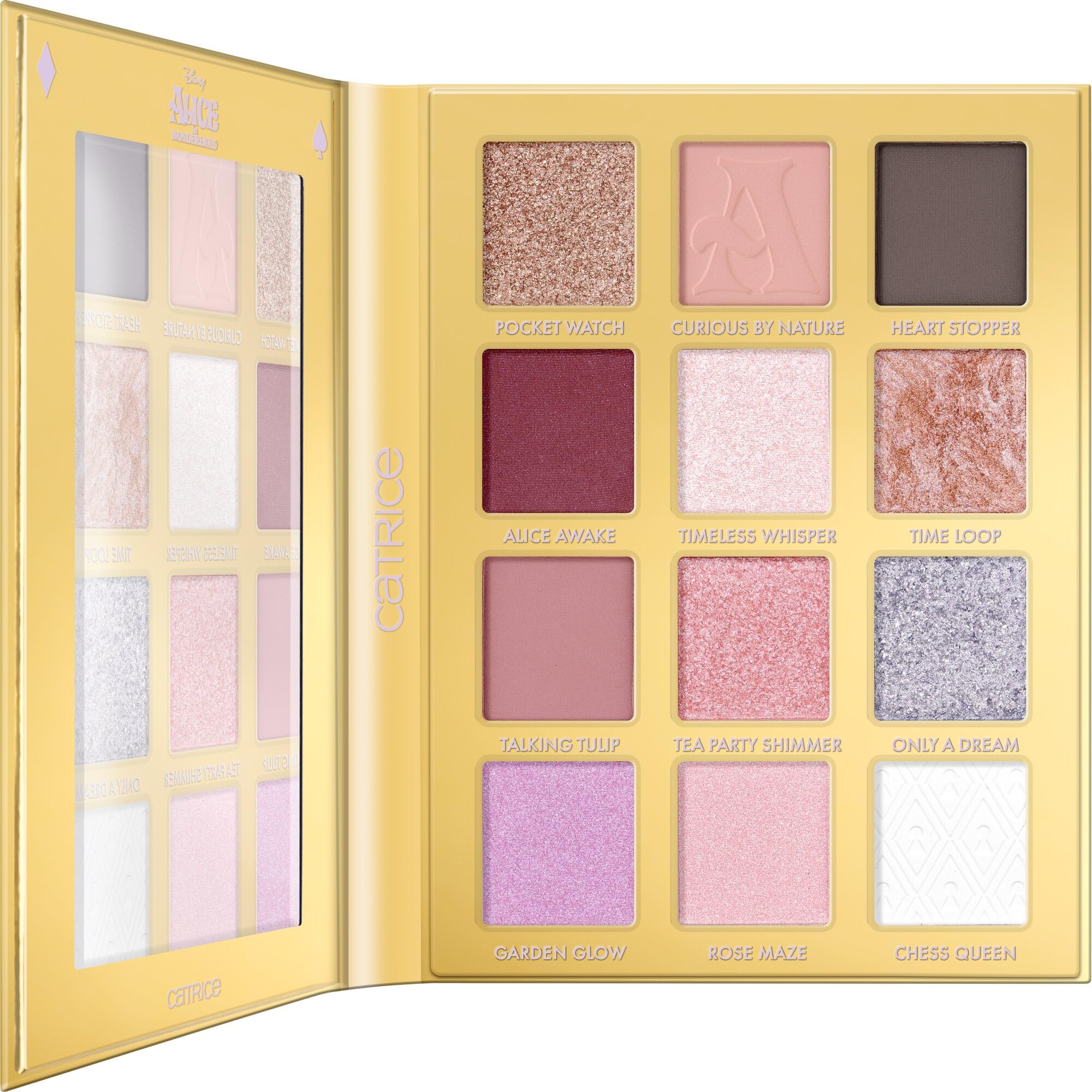 Catrice Paleta cieni do powiek Disney Alice in Wonderland Eyeshadow Palette, mocno napigmentowana/y, mieniący się, intensywny kolor, lśniący (14g)