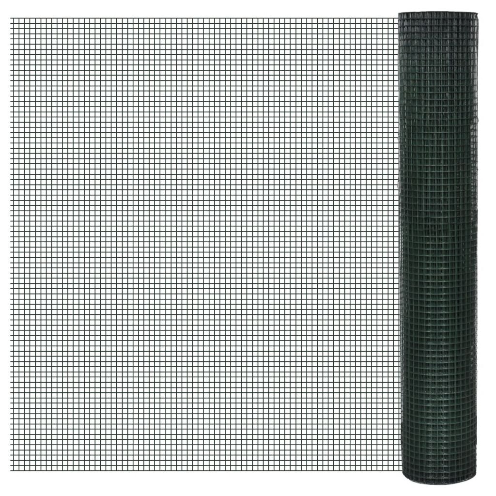 Homgoday Alambrada gallinero galvanizada Recubrimiento PVC Verde 10x1 m Alambrada gallinero galvanizada Recubrimiento Cerca de Alambre, alambrada metálica, Rollo de Alambre de MallaVerdeVerde