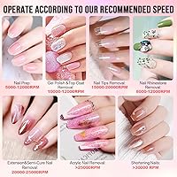 Vista 2 de Makartt Taladro de uñas, lima E recargable de 30000 rpm, lima de uñas eléctrica, máquina removedor de uñas de gel portátil Malory Pink con brocas