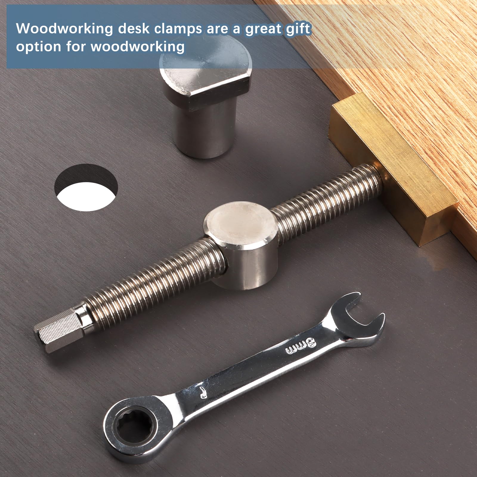 Morsetti Da Tavolo Per Lavorazione Legno | 2 Clip Con 4 Cani | Fori 20mm - Foto 4