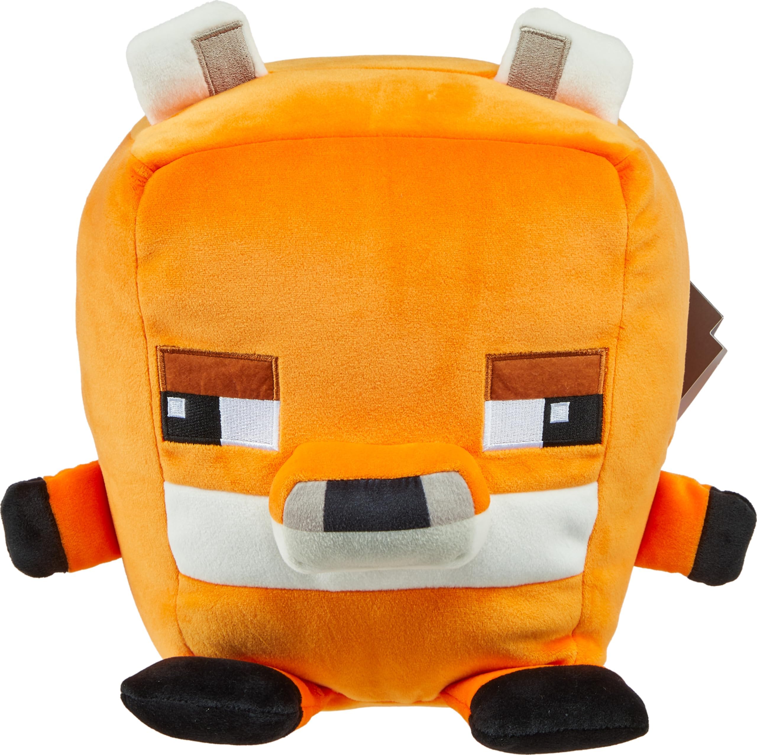 Mattel Minecraft Cuutopia 飼いならされたオオカミのぬいぐるみ 10インチ ソフト 丸みを帯びた枕人形 ビデオゲームにインスパイアされたコレクション用おもちゃ