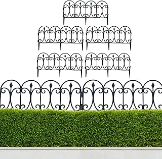 屋外ガーデンフェンス – 庭の境界線、防錆地面インサートパネル、視覚境界ディバイダーフレーム、ポータブル装飾フラワーフェンス | ガーデンフェンス芝生通路植栽帯用ガーデンフェンス