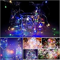 Huayifa LED szalag  6 db - Elemes Mikroégősor 2m 20 LED Multicolor - 3 Világítási Mód - Esküvői, Karácsonyi, Beltéri Dekoráció 8