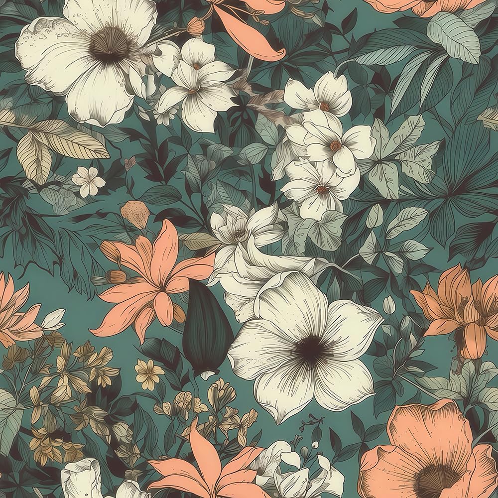 Colorful Fairy Flowers Garden Wildflower Pink/Yellow/Gree/Blue Peel and Stick Wallpaper Wall Decor Self Adhesive Wall Paper Stick on Easy Peel Off Contact for Renter Apartment