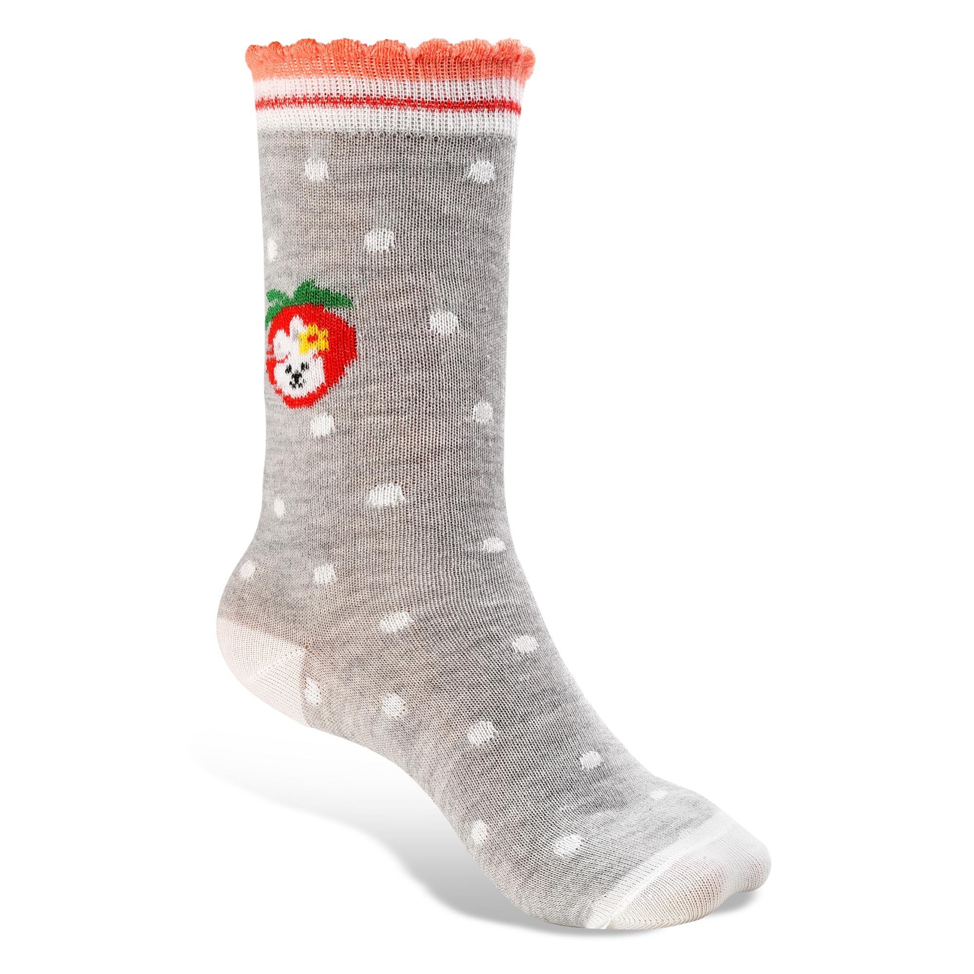 Texlon Kids Calf Length Cotton Spandex Socks For Girls (Pack of 5)(Multicolor)(Size 8 Year to 10 Year) - Image 6 thumbnail