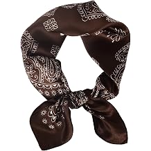 Women 100% Mulberry Silk Neck Scarf 21" Square Floral Neckerchief