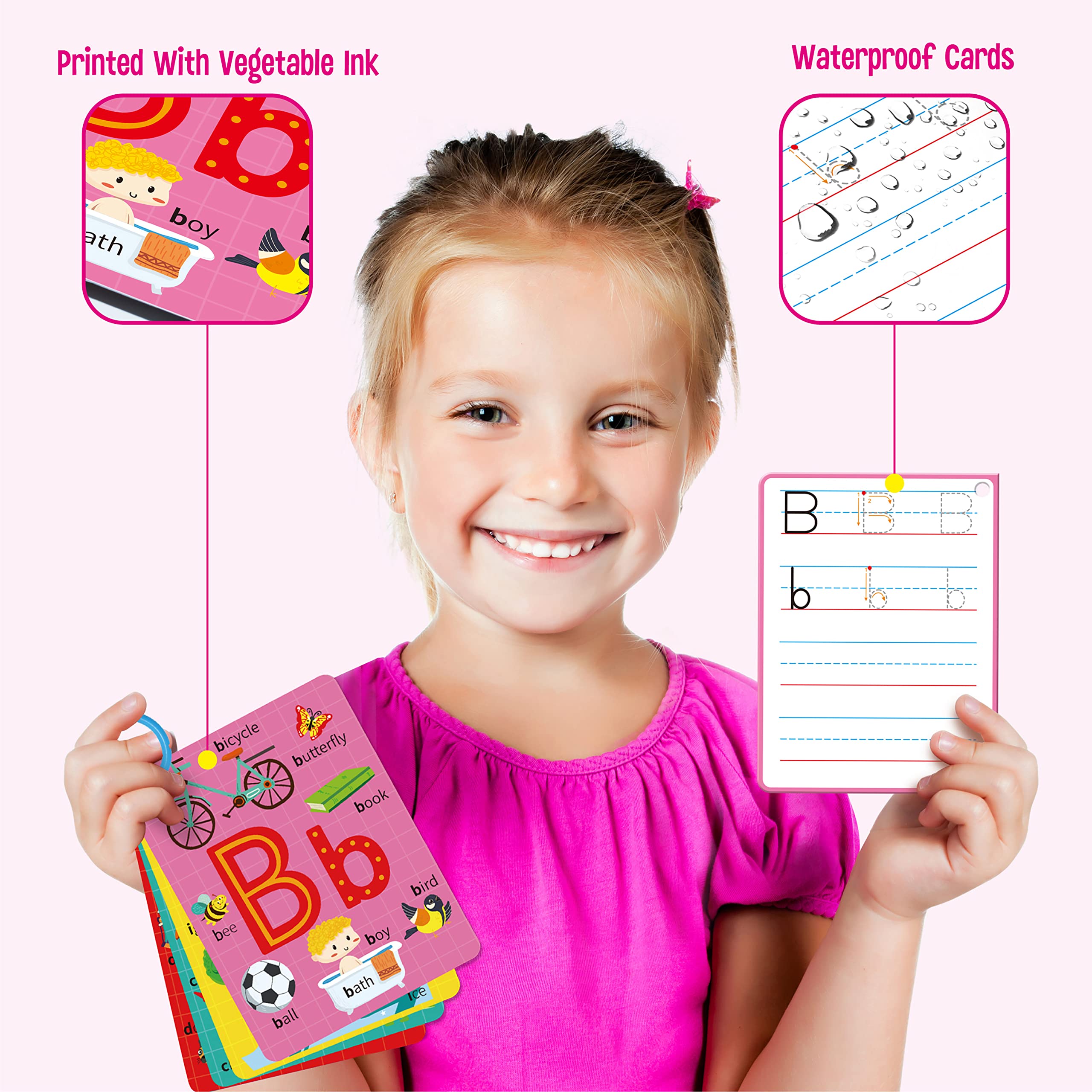 Channie's Visual Effaçable à Sec Alphabet & Chiffres Flashcards Traçage, Entraînement & Écriture, Cartes Flash Tout En Un Taille 14 X 10,8 Cm, Âges 3 Ans Et Plus, Prek – 1er