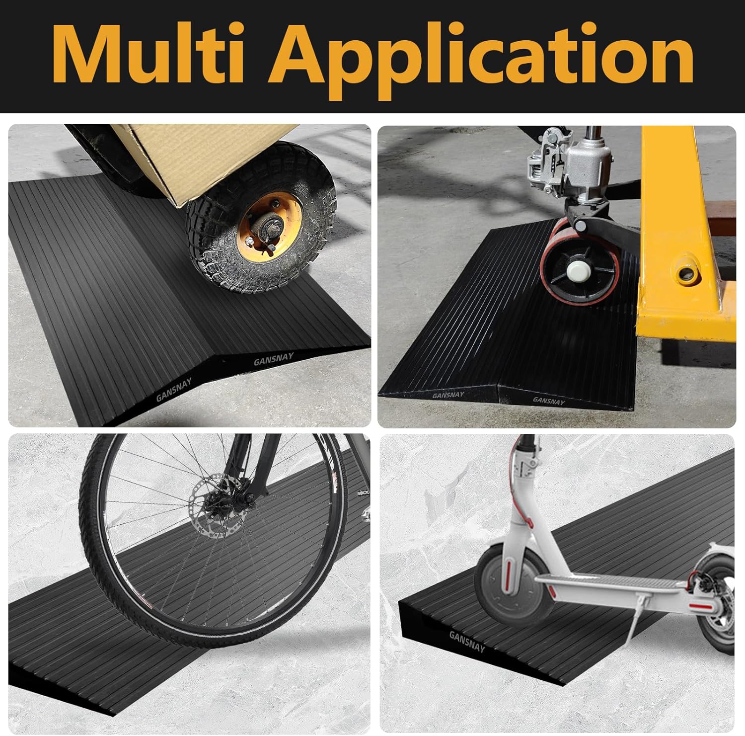 1.2" Rise Threshold Ramps for Doorways, Driveways, Heavy Duty Solid Rubber 5000lbs Capacity, Non-Slip & Cuttable Handicap Ramp for Wheelchairs, Scooters, Strollers, Curbs- 1.2″Rise (35″×7.9″)