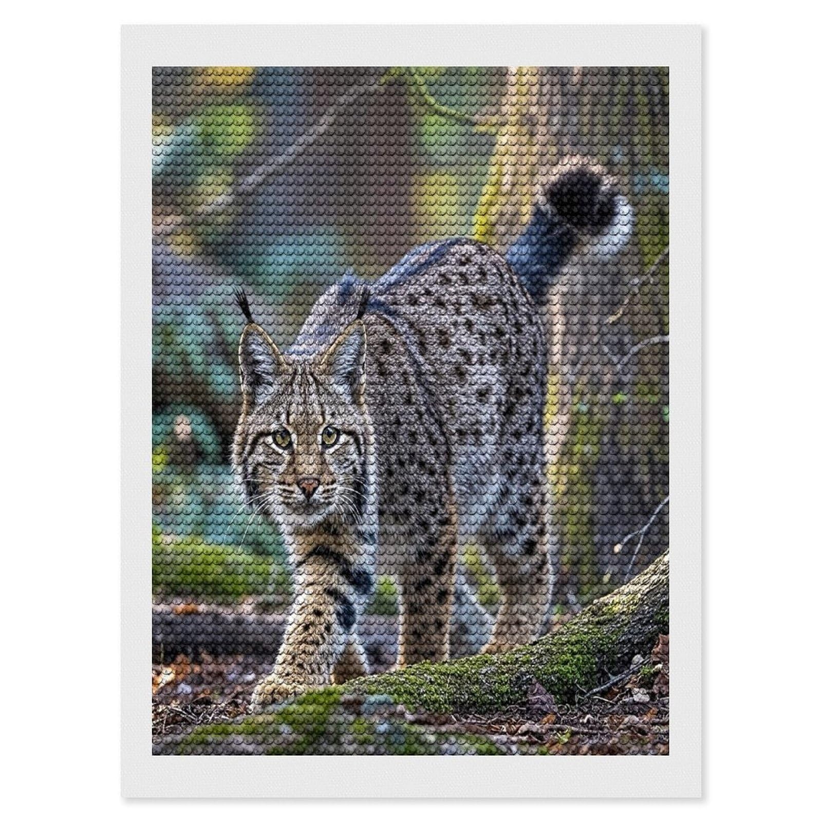 FekiLoot Wild Bobcat Diamond Painting Kits for Adults Round Paint with Diamonds Pictures Gem Art Painting Kits Personalized Diamond Art Full Drill for Beginners Home Wall Decor