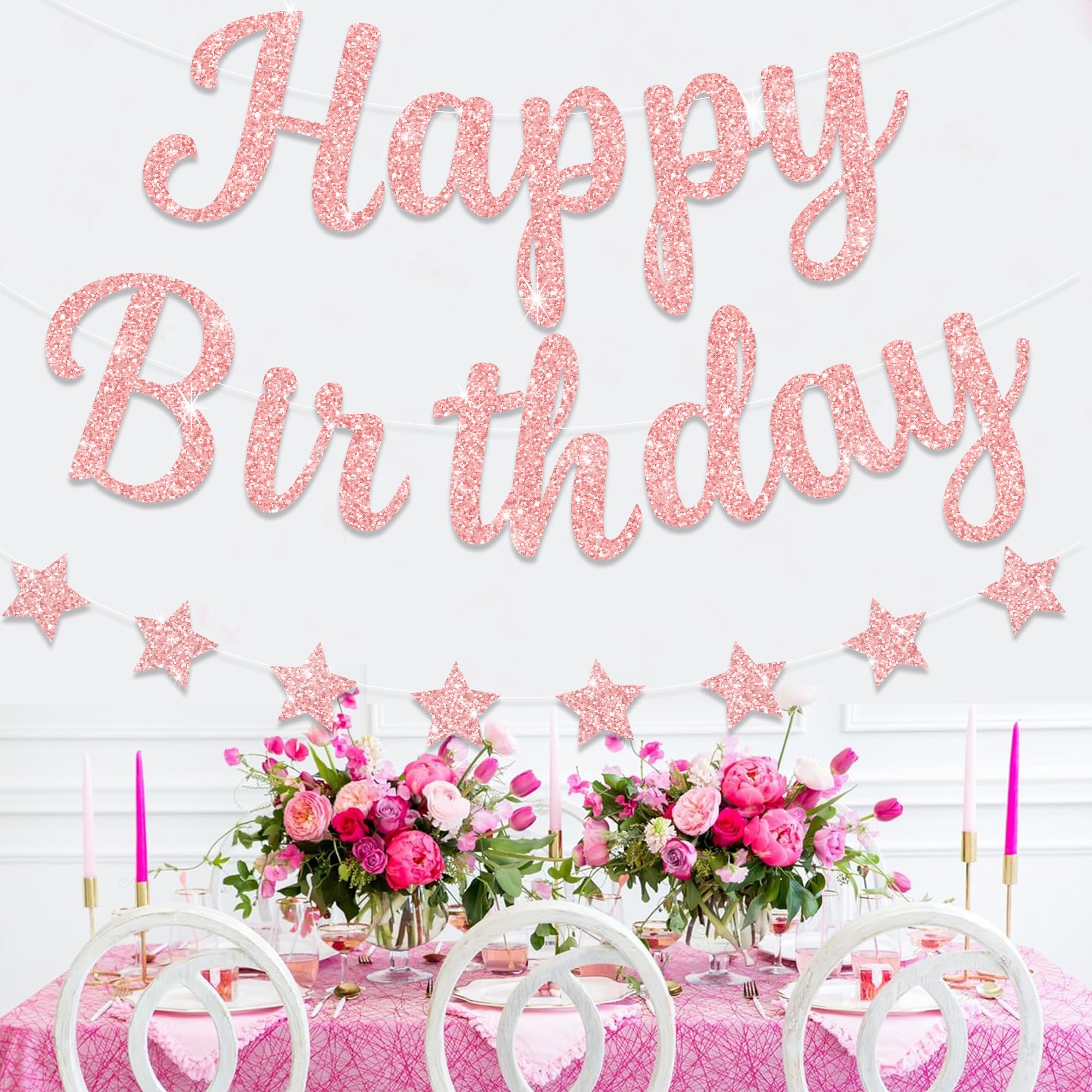 Festive Charm With Durable Silver Star Garland Decorations For - View #8