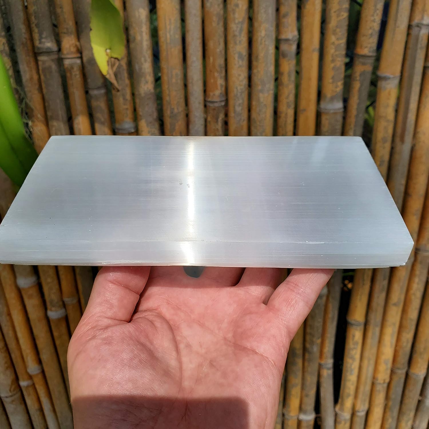 Om Zone Moroccan Selenite Charging Plate 8 x 4 x 0.8 inches Polished Selenite Crystal Charging Station Plate for Cleansing and Charging Crystals and Collection of Crystals and Healing Stones