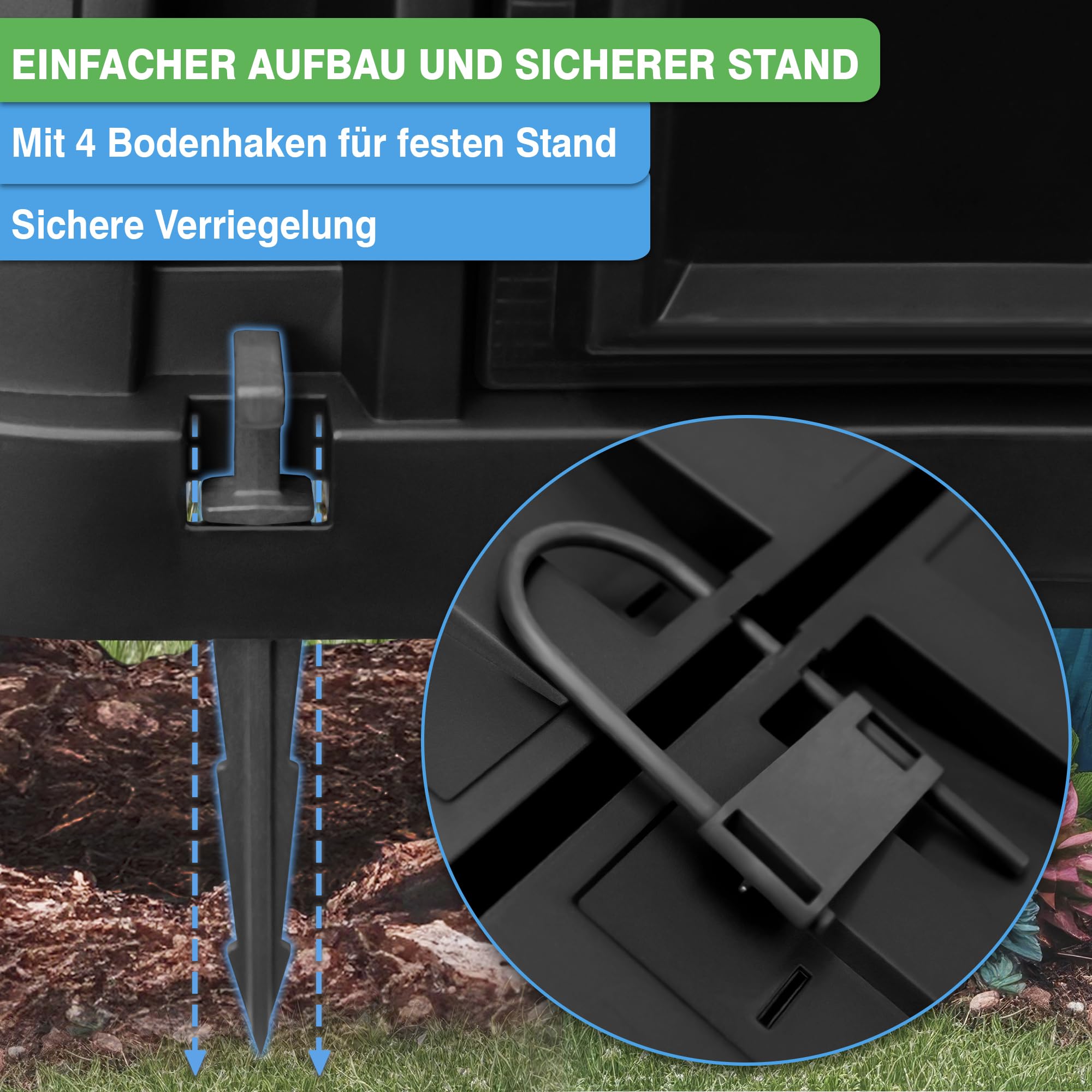 YourCasa® Komposter Garten 450 Liter groß - aus wetterfestem Kunststoff - Schnellkomposter mit robusten Seitenwänden & einfacher Montage - Thermokomposter hergestellt in EU
