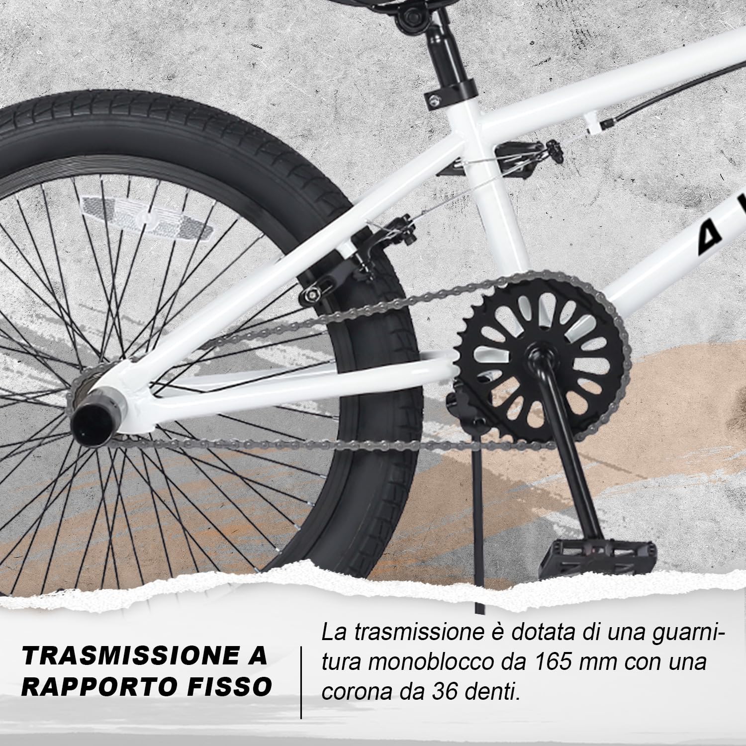 AVASTA Bicicletta BMX per Bambini Freestyle da 20 Pollici per età 6 7 8 9 10 11 12 13 14 Anni Ragazzi Ragazze Adolescenti e Junior Riders con 4 Picchetti, Rotori a 360 Gradi, Bianco