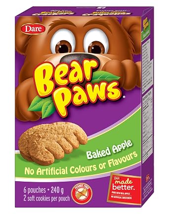 Dare Bear Paws Baked Apple Soft Cookies 270g - Peanut Free {Peanut Free}