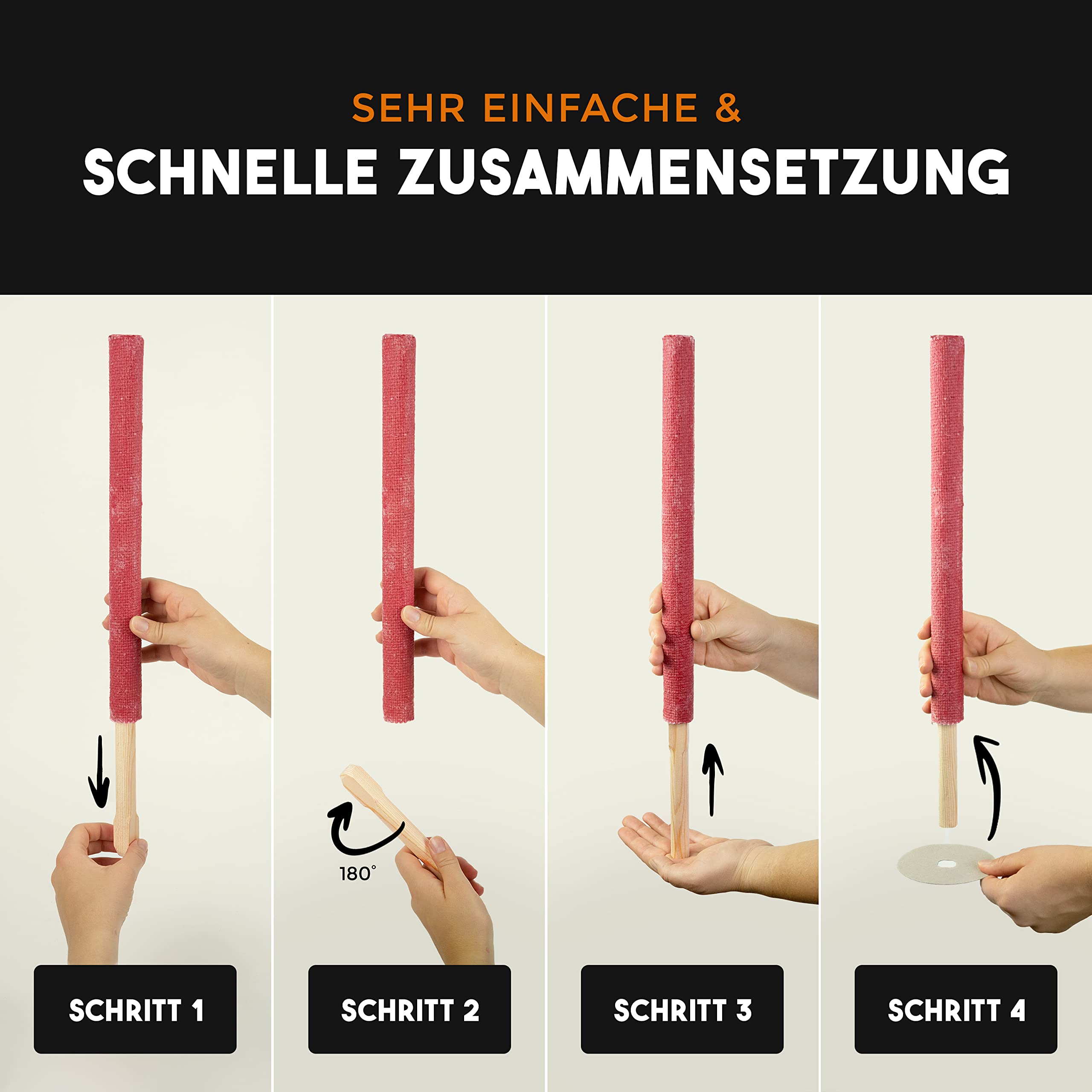 Bolson Wachsfackeln 60 Min (100 Stück) Gartenfackel aus Wachs mit Handschutz & Griff für Kinder & Erwachsene - in Deutschland hergestellte Fackel f. Draußen - ideal f. Fackelwanderung, Garten, Outdoor