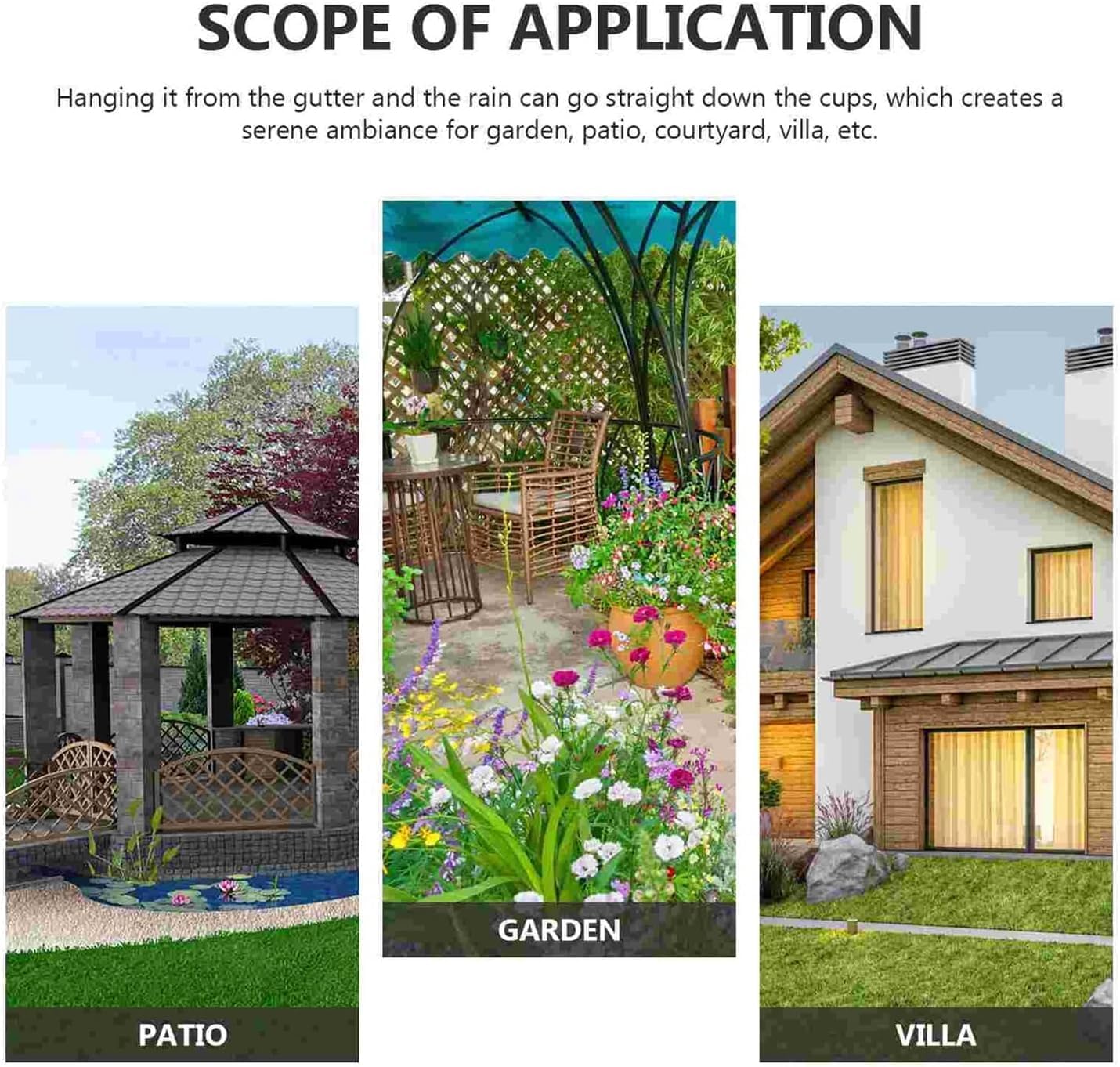 Rain Chains Rain Chains, Metal Rain Chain Petal Shape Rain Catcher, Replacement Downspout for Gutters