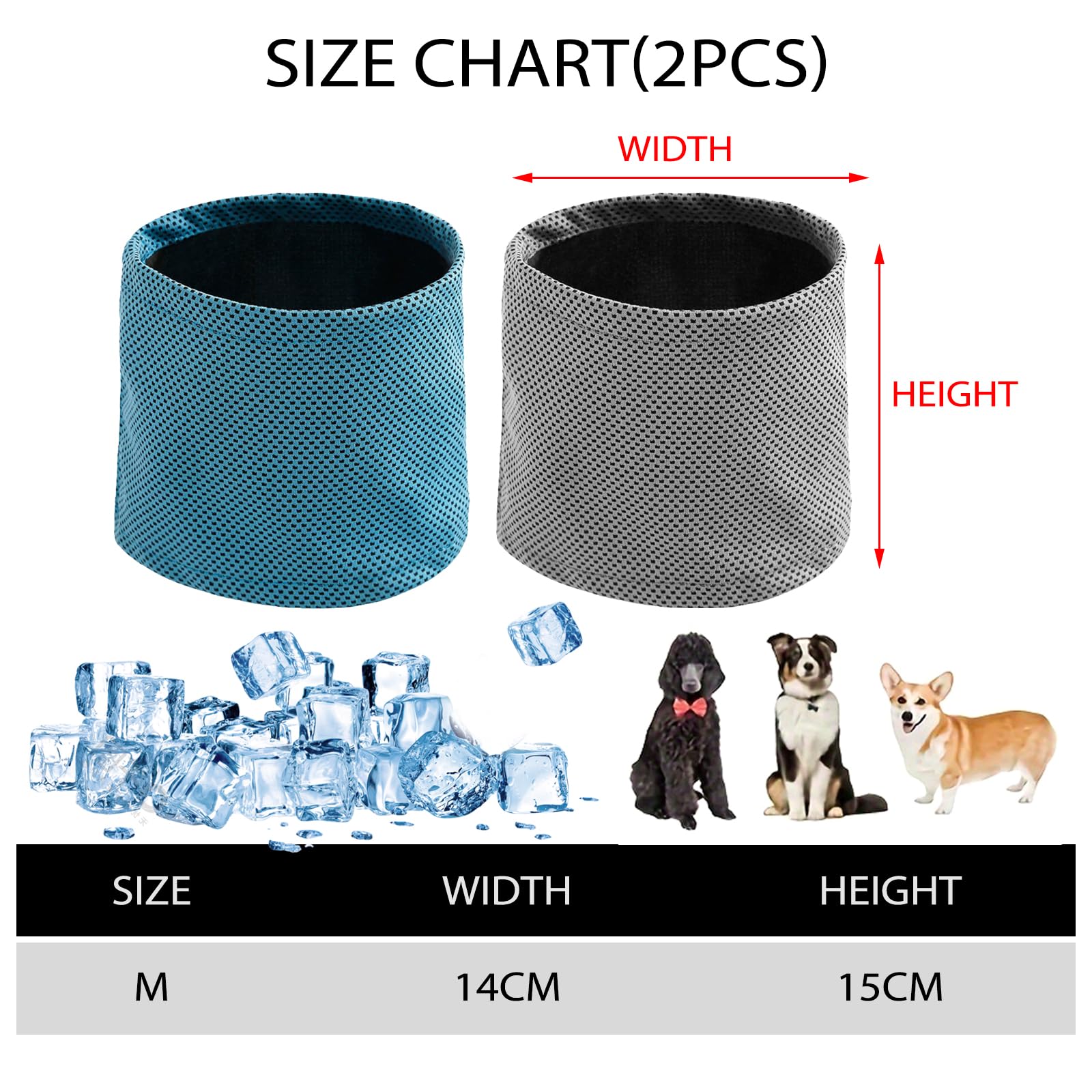 DAVBNM 2 Pack Dog Cooling Bandana, Breathable Dog Cooling Collar, Instant Chill Out Pet Scarf - Image 2