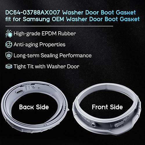 Miniatura 6 de WF45T6000AWA5 WF45R6100AWUS WF45R6100ACUS WF45T6000AVA5 Sello de puerta para Samsung DC64-03788A Arandela Diafragma Arranque Sam-DC64-03788A X 006