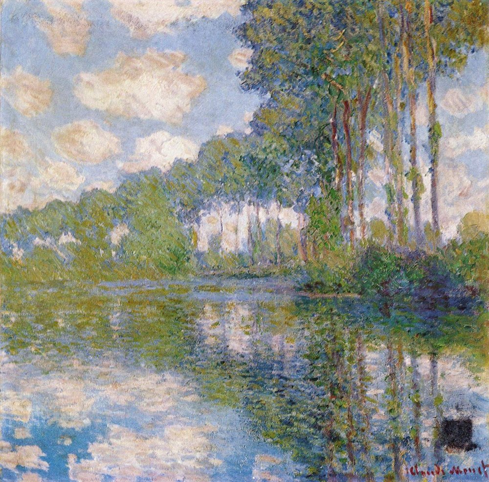 Claude Monet Reflections grand cadre noir mat anti reflet pour mur vide