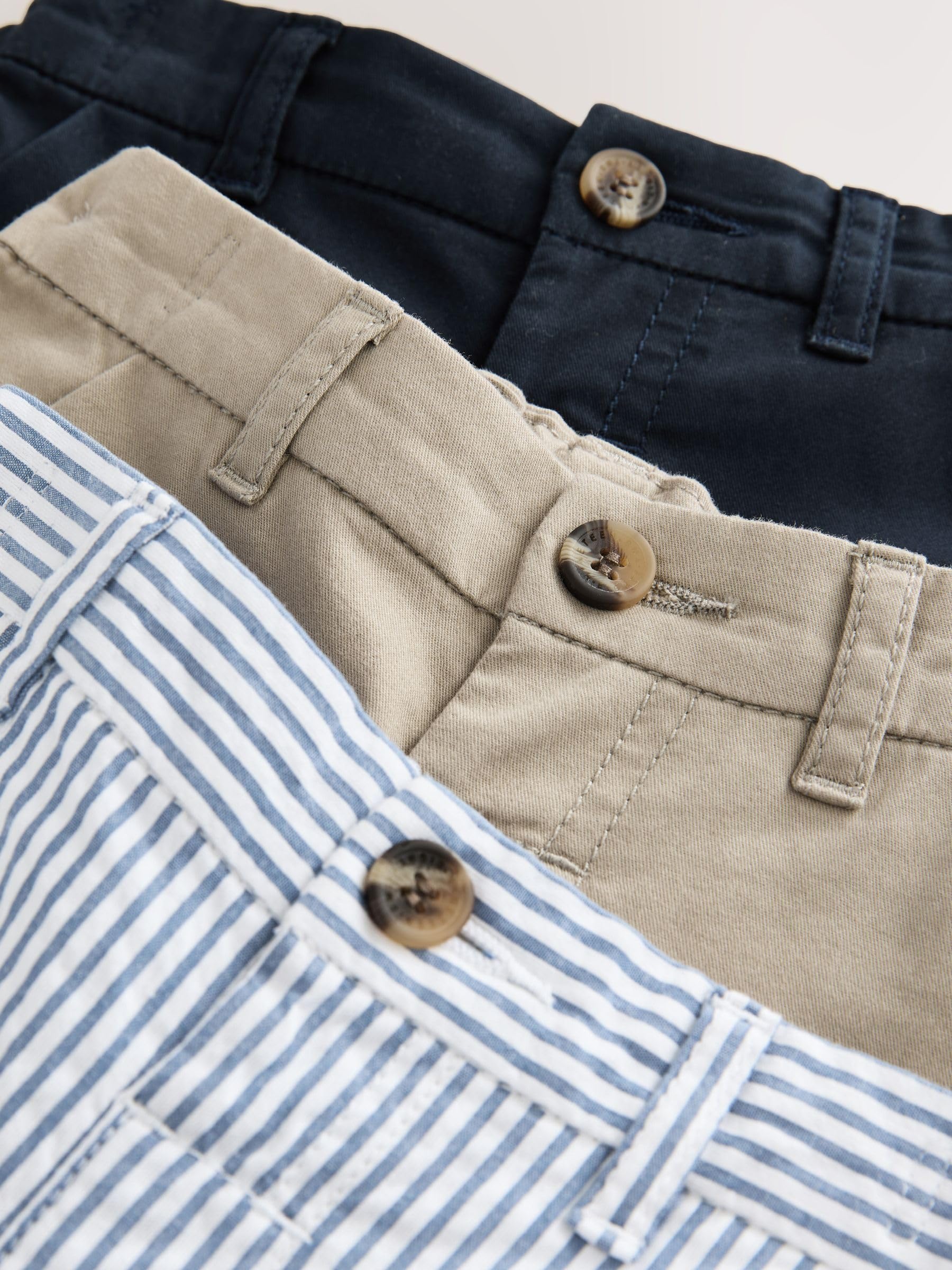 NEXT Niños Pack de 3 Pantalones Cortos Chinos