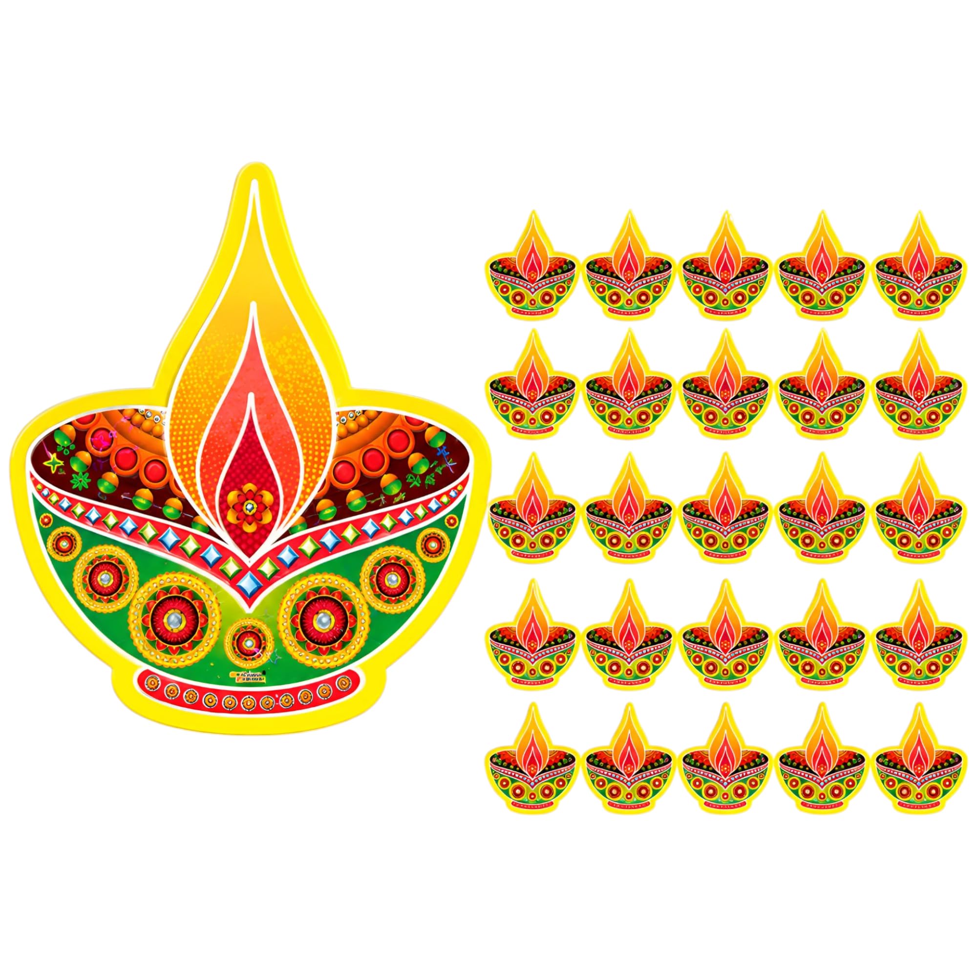 Shubh Labh Pooja Stickers - Om, Swastik & Lakshmi -5