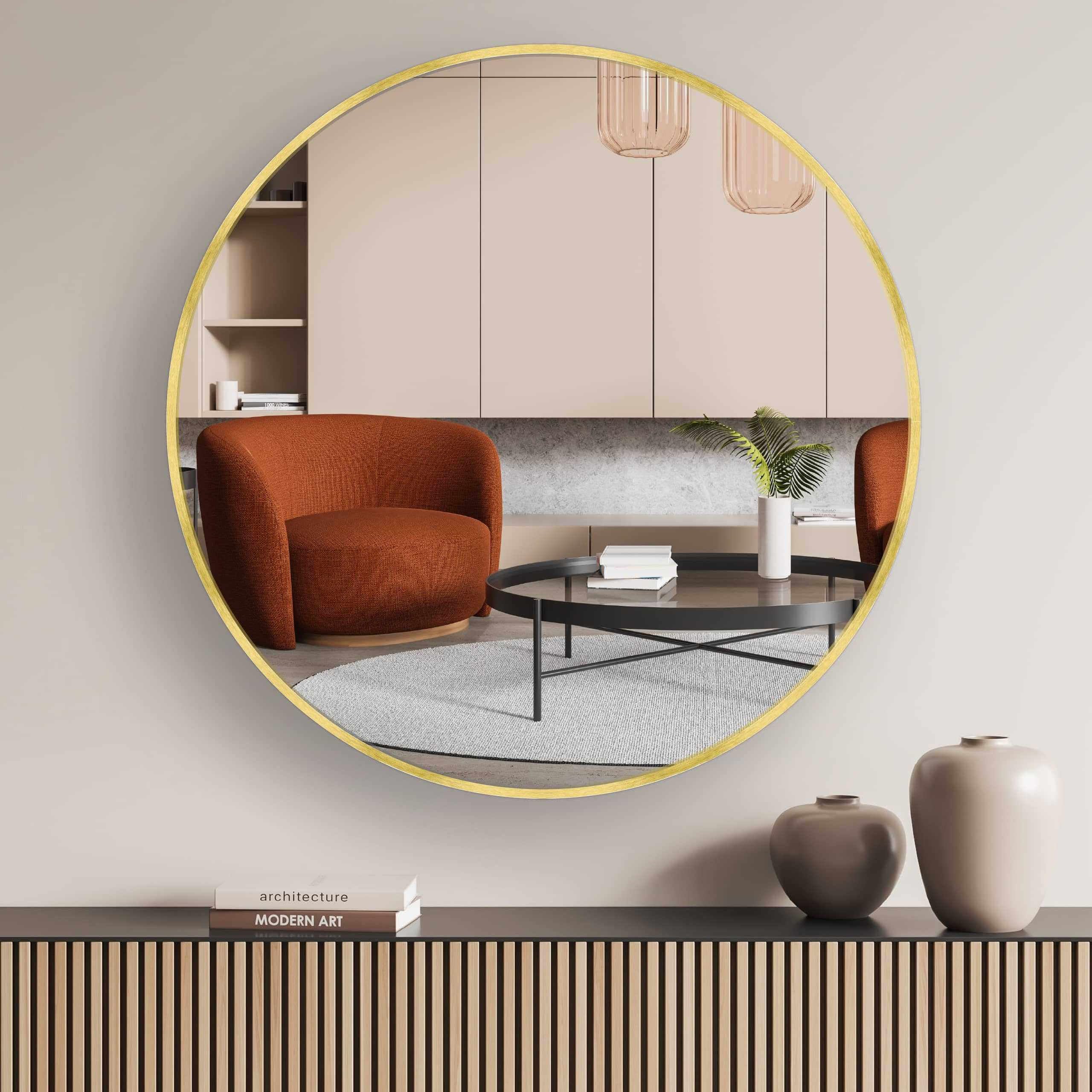 nielsen Round Wall Mirror - Aluminium - Gold - 80cm