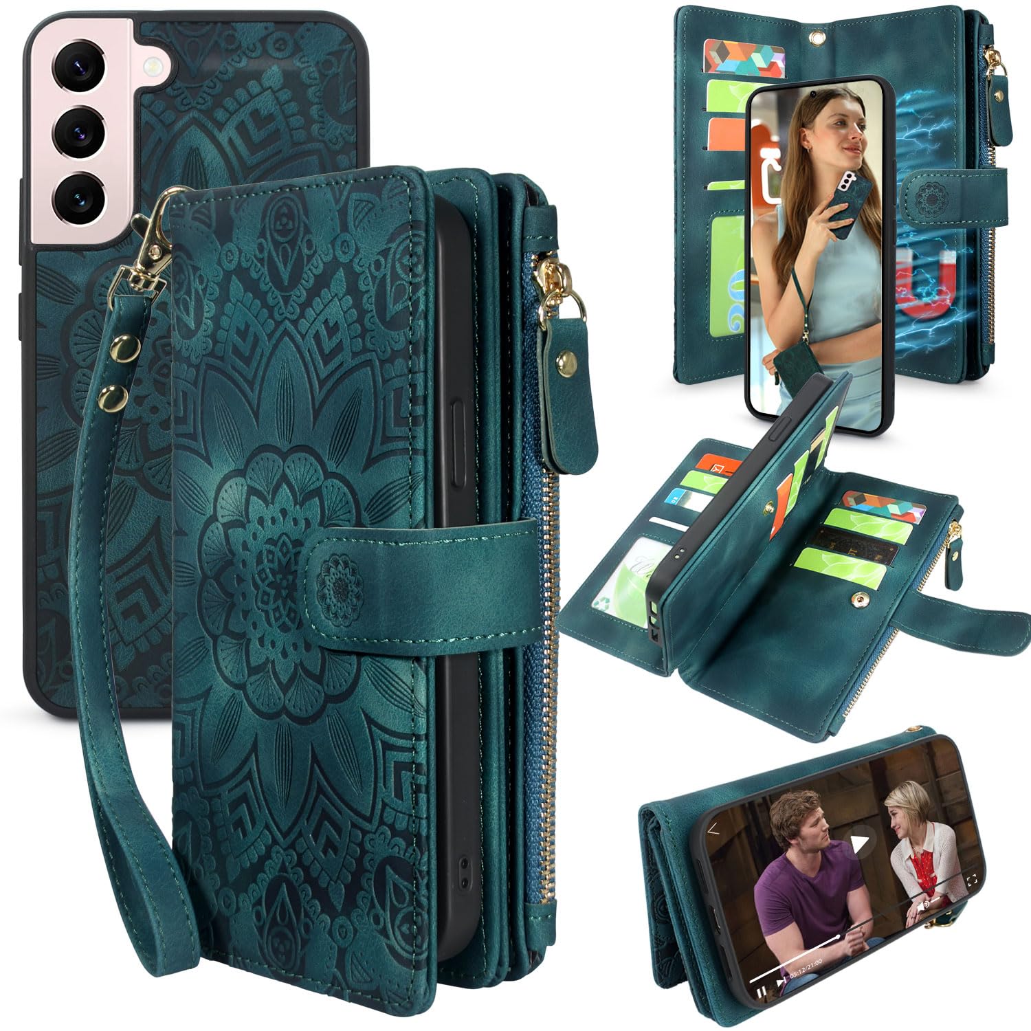 Amazon.com: Harryshell Detachable Magnetic Zipper Wallet Leather