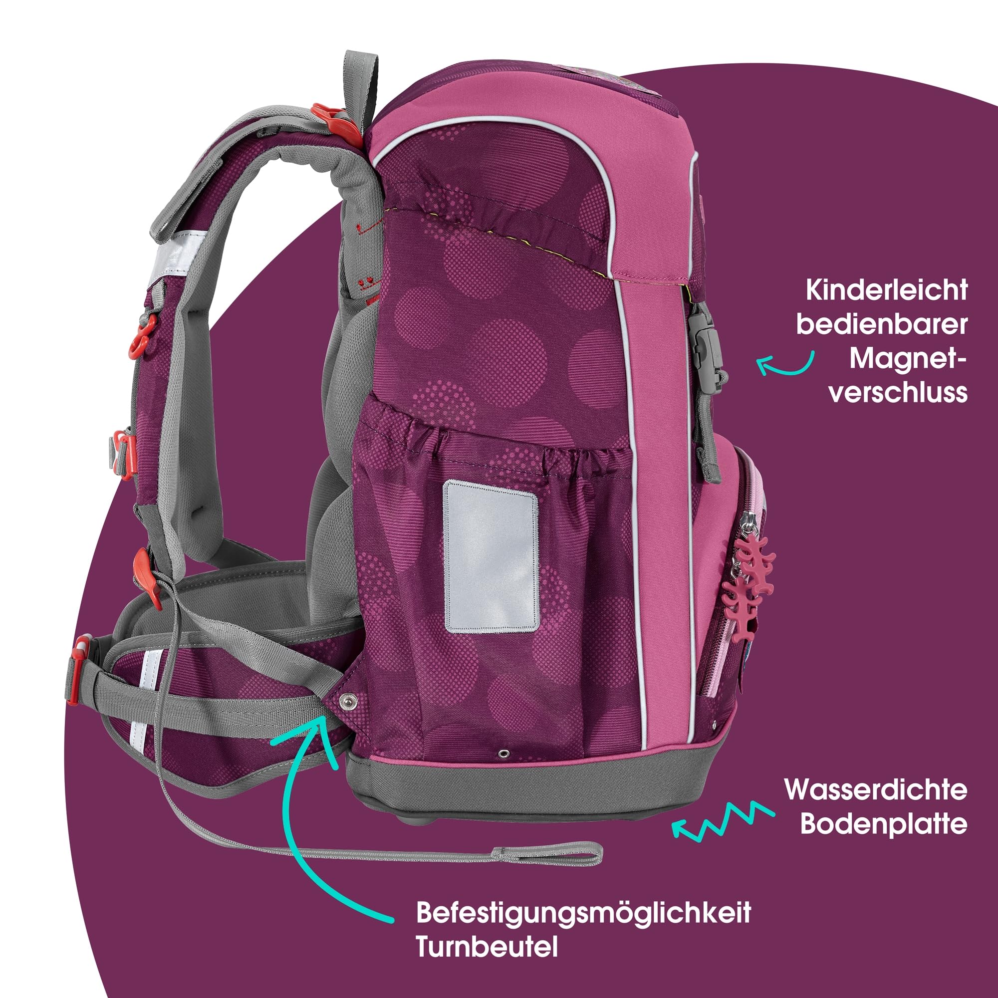 Step by Step Giant Schulranzen-Set, 5-teilig, ergonomischer Tornister mit Reflektoren, höhenverstellbar mit Hüft- und Brustgurt, ab der 1. Klasse, 23 Liter