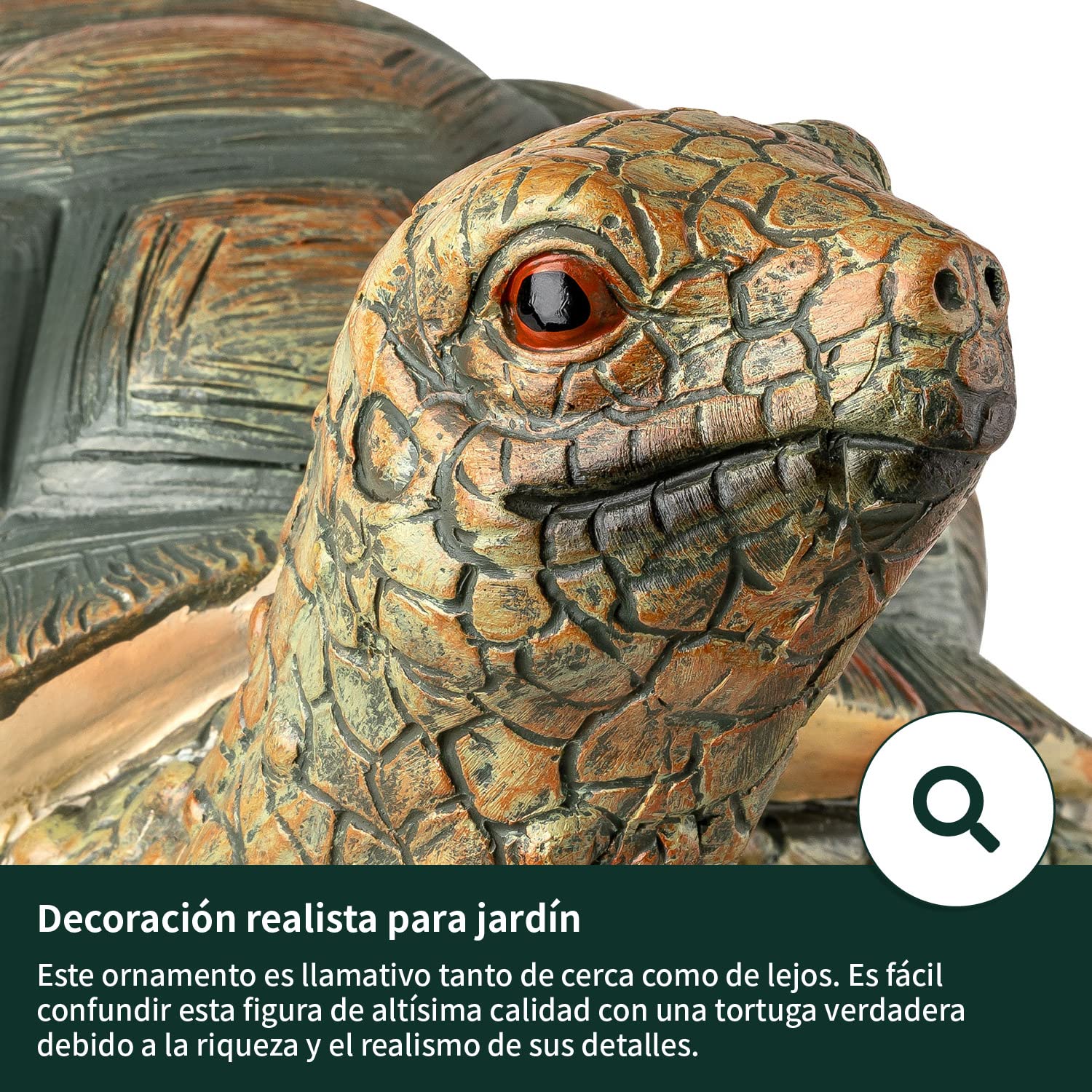 VERDOBA Figura para jardín tamaño Real (Tortuga). Decoración para Exterior. Escultura con Forma de Animal. Figurín Decorativo de Piedra.
