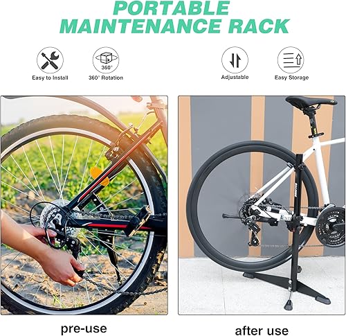 Miniatura 7 de Soporte de estacionamiento para bicicletas - Soporte de exhibición y mantenimiento para bicicletas, color negro