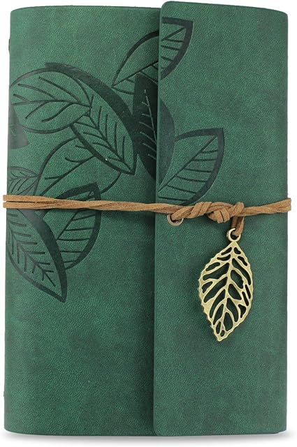 KEESIN Vintage PU Leather Cover Journal Notebook Loose Leaf Blank Notebook Travel Diary Gift (Green)