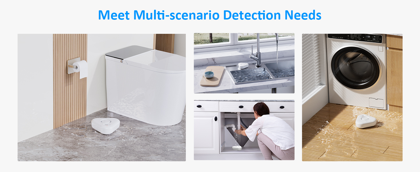 TECKNET Water Leak Detectors For Home, 120dB Water Sensor Alarm Leak Detector, IP66 Waterproof, Water Leak Detectors For Bathroom, Sink, Laundry, Window, Basements, Kitchens(5 Pack, Battery Included - View #4