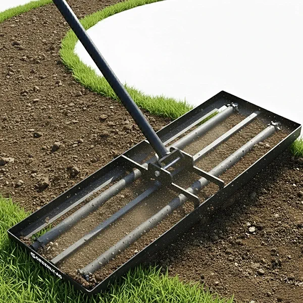 G GREENLY-AG 30" Heavy Duty Lawn Leveling Rake, 6.5FT Soil Leveler Tool, with 4 Spiked Wheels & Smooth Roller, Landscaping and Restoration Soil Sand Dirt Surfaces, for Garden Yard Farm Golf Course