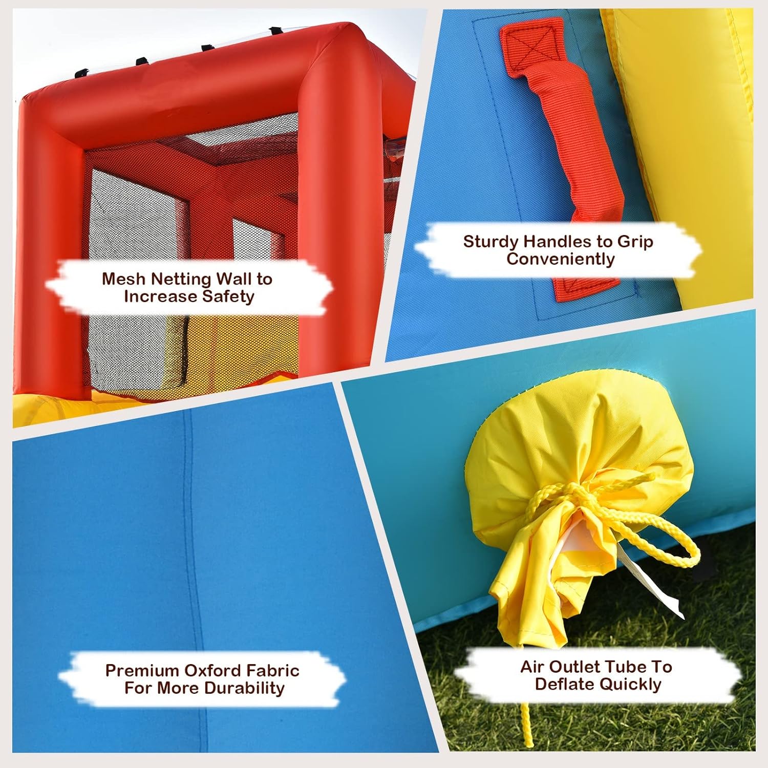 KOTEK Inflatable Water Slide, Double Long Slides Giant Water Park Waterslide Inflatables with Climbing Wall & Splashing Pools, Outdoor Blow up Water Slides for Kids Backyard Fun (with 735W Blower)