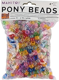 1000 Transparent Multicolor Beads – 9mm x 6mm American Craft Beads for Jewelry Making, Bracelets, and Art Projects