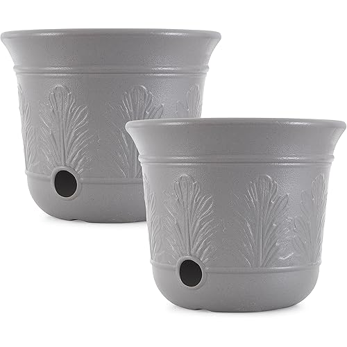 Suncast 2 Pack 300 Foot Heavy Duty 5 Gallon Decorative Plastic Hose Pot for Expandable and Lightweight Hoses, Ideal for Garden, Patio and Backyard Use