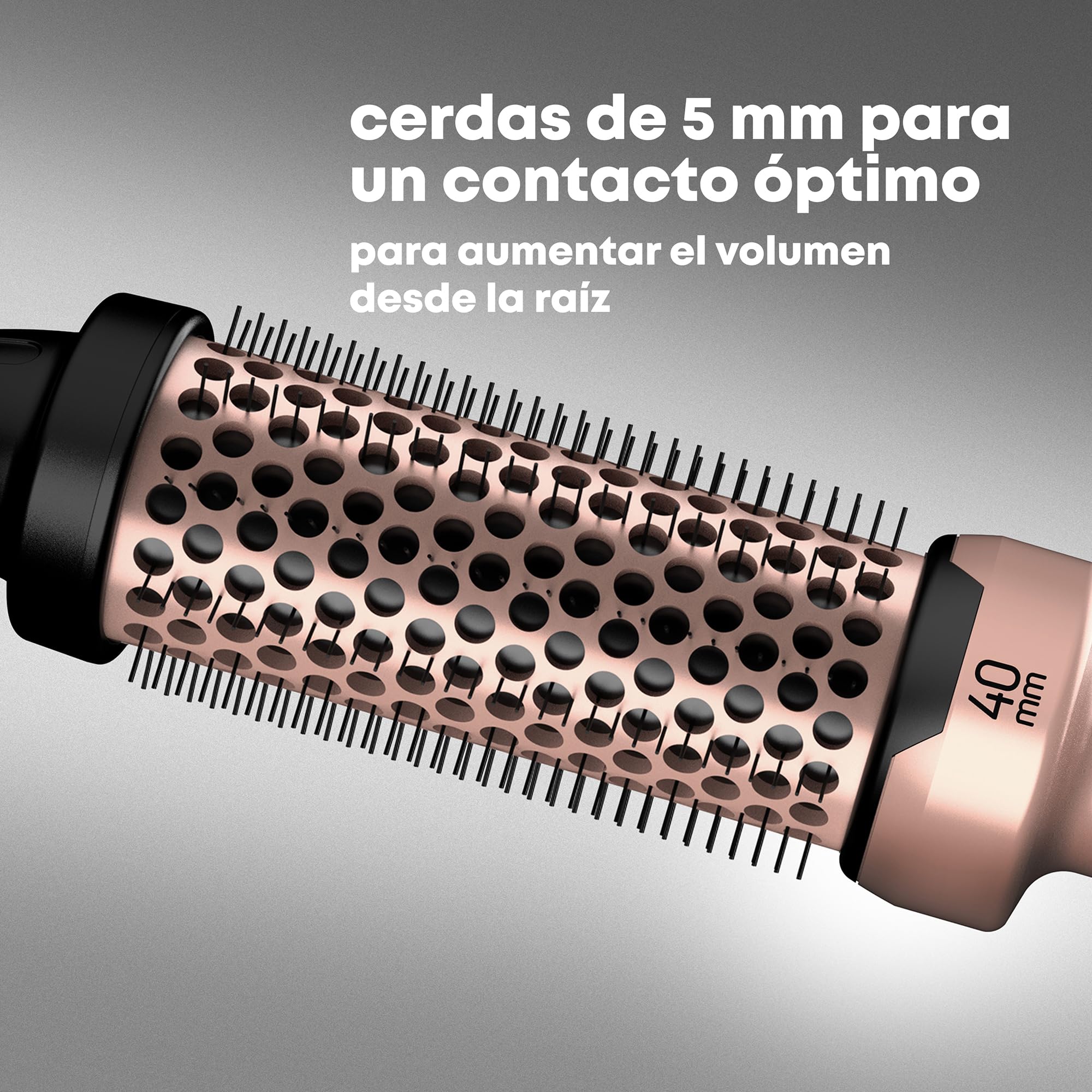 REVAMP Cepillo Calentador Cerámico 40 mm - Barril Redondo, Iónico | Aceites Progloss, Rebote, Rizos y Ondas, Calentamiento Rápido, Peinado sin Enganches