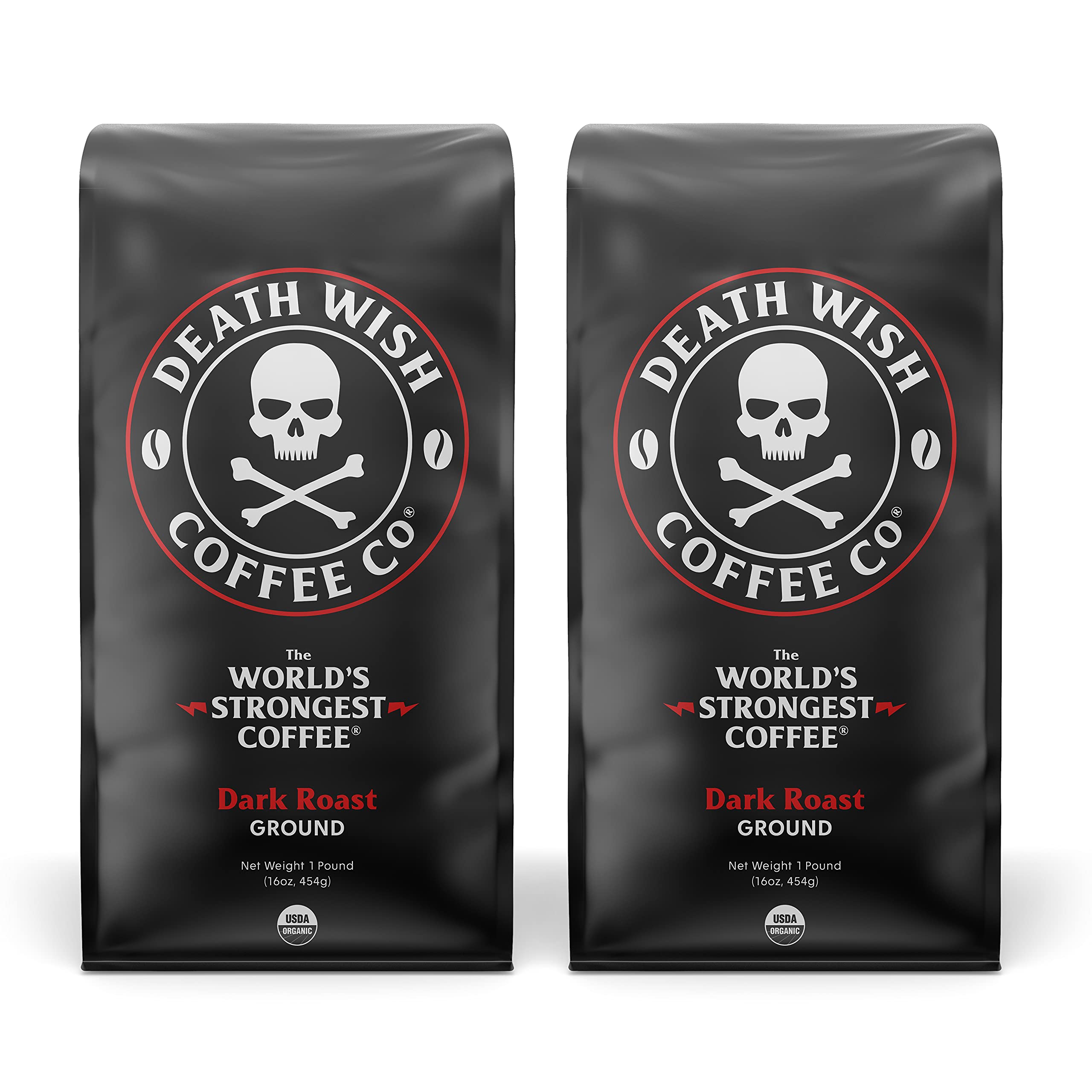 Death Wish Coffee Dark Roast Grounds 16 Oz, The World's Strongest