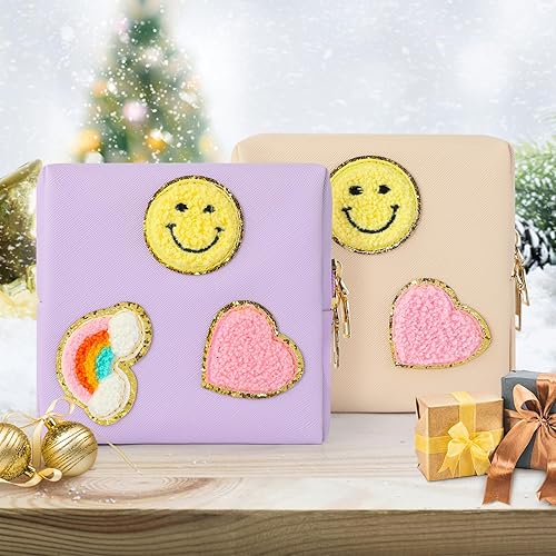 Miniatura 6 de Preppy - Bolsa de periodo de parche para adolescentes y niñas mayores, bolsa de almacenamiento de servilletas sanitarias, bolsas funcionales de piel