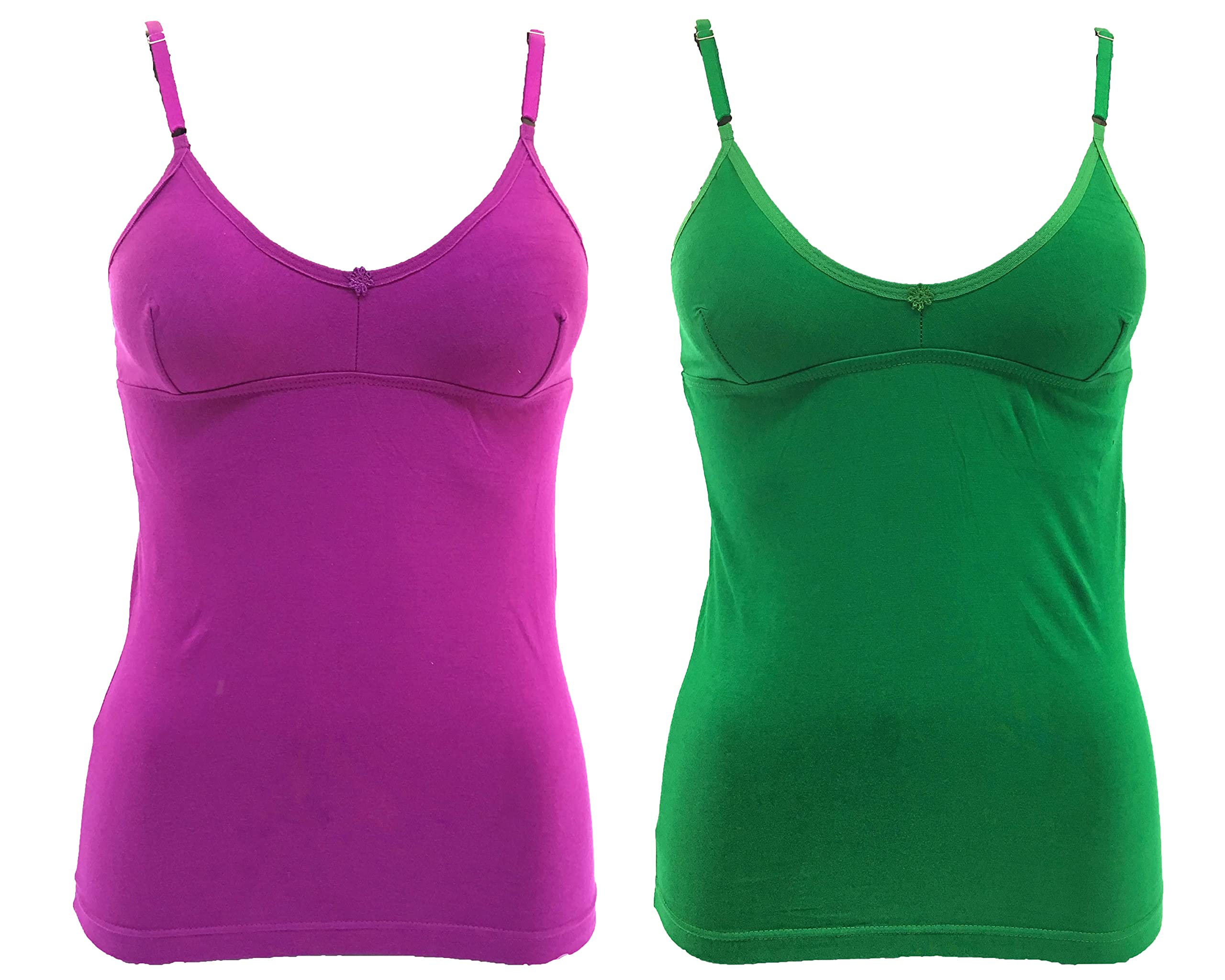qd fashion Camisole for Women's Ladies Bra Adjustable Strap Slip Camisole Spaghetti Top Innerwear Multicolor Combo Pieces of 2-picture-24