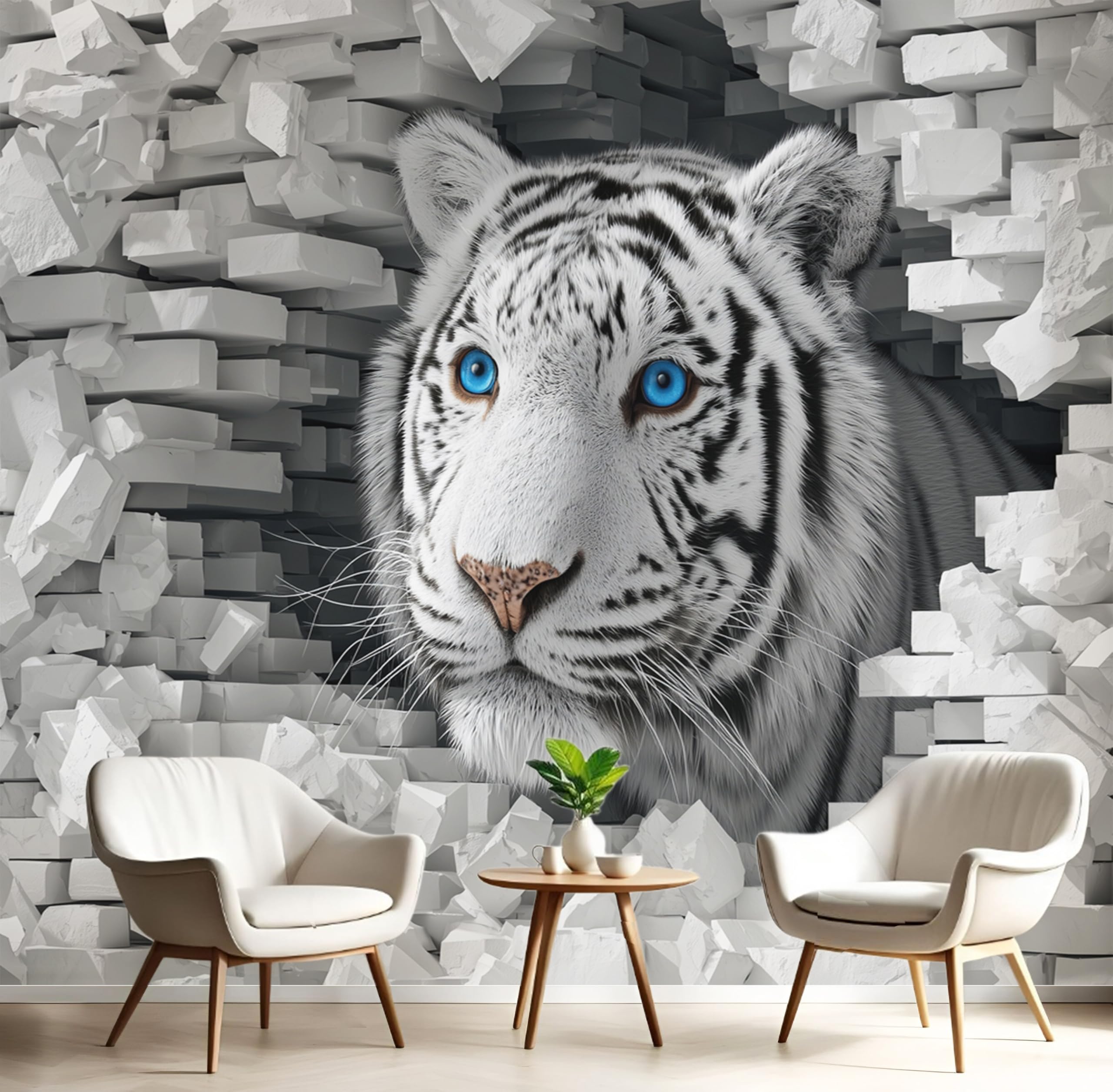 Poster mural panoramique animaux noir et blanc format 250x170cm