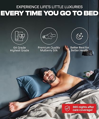Miniatura 4 de Colorado Home Co Juego de sábanas de seda de morera, sábanas de 100 % seda, sábana encimera, sábana bajera de bolsillo profundo y funda de almohada
