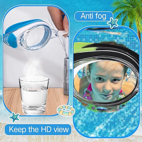 Miniatura 4 de Konohan Paquete de 8 gafas de natación sin fugas para adultos, protección UV, gafas de piscina con clip para la nariz
