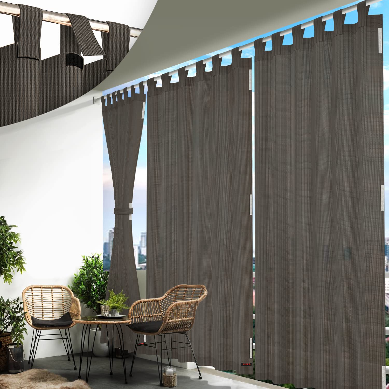 See full amazon price history chart for HIPPO PE 95% Outdoor Sun Blocking Balcony Curtain Tab-Top, UV Protection, Sun Shading 7.5 ft Door Curtain, Set of 2 (Desert-Storm, (W) 4.5FTX(H) 7.5FT) HIPPO PE 95% Outdoor Sun Blocking Balcony Curtain Tab-Top, UV Protection, Sun Shading 7.5 ft Door Curtain, Set of 2 (Desert-Storm, (W) 4.5FTX(H) 7.5FT) (B09GY6L82H) Amazon Price History, Amazon Price Tracker