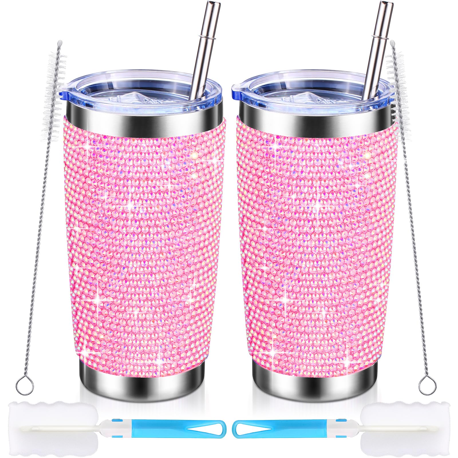 Drinkbeker Diamond 500ml met rietje en deksel - €2,49