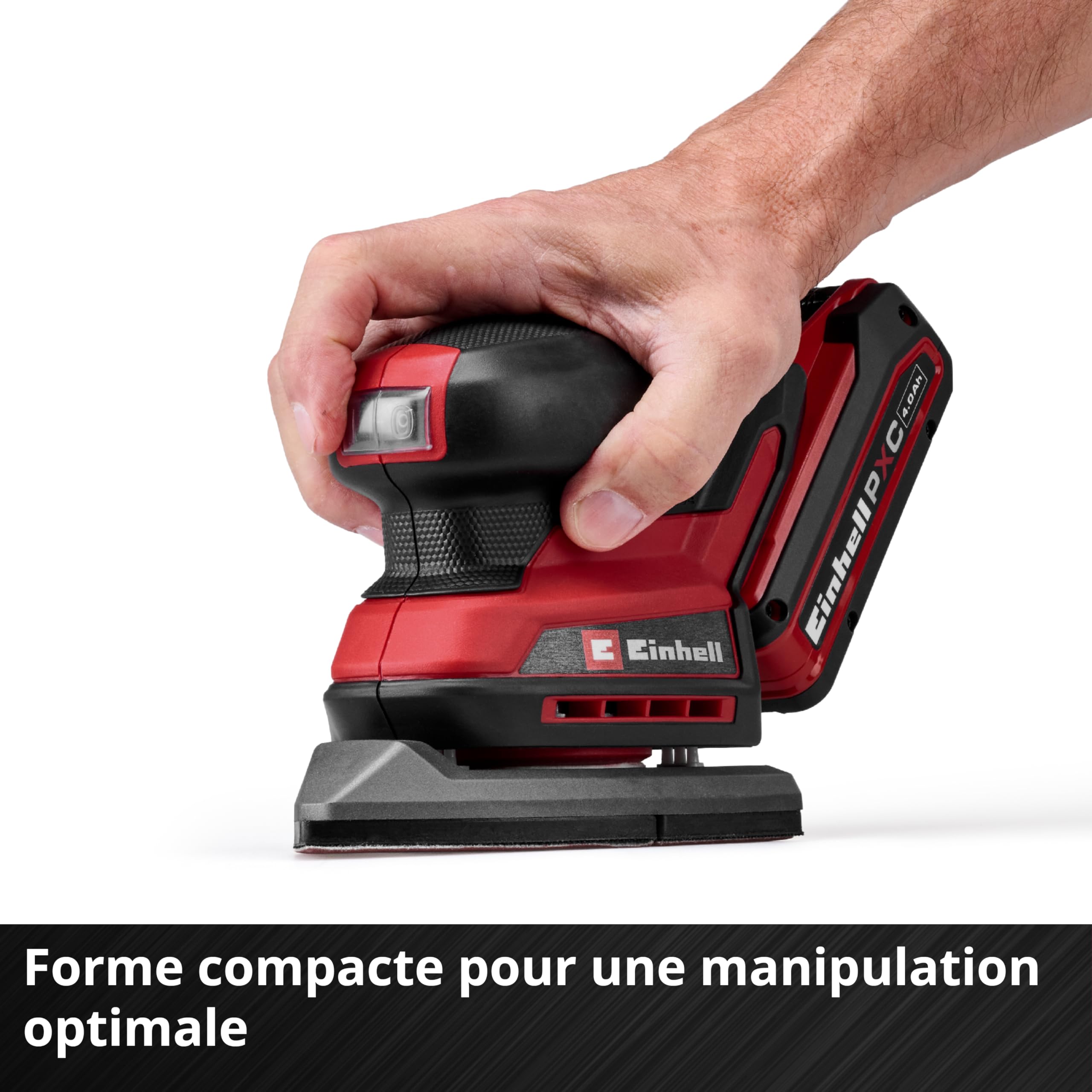 Einhell Ponceuse multifonctions sans fil TE-OS 18/150-2 Li Power X-Change (18 V, 24 000 tr/min, Ø d’oscillation 2 mm, bac à poussière, raccord pour aspirateur, 6 papiers abrasifs, sans batterie)