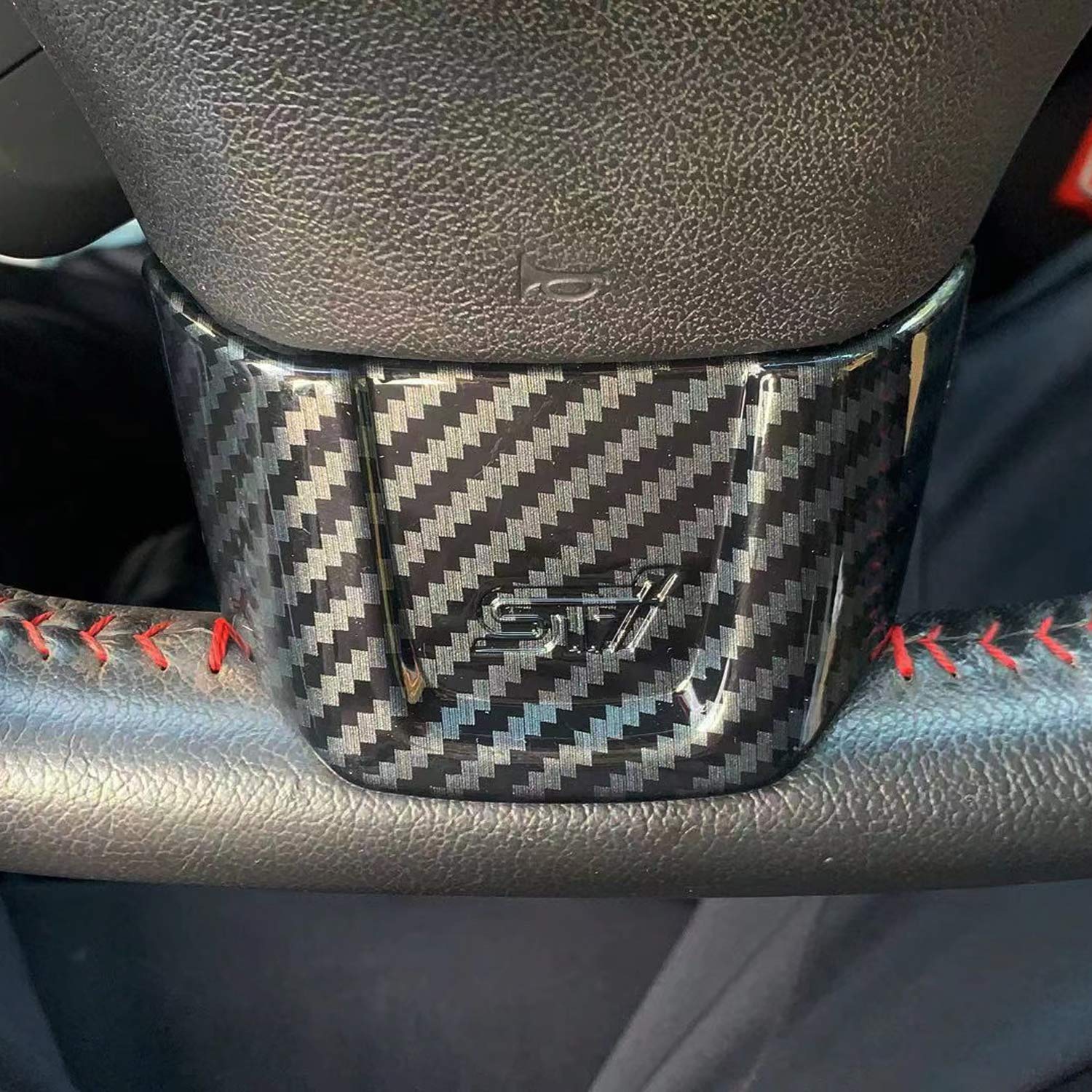 ITrims Car Accessories for Subaru WRX/STi 2016-2021 Interior Center Console Steering Button Cover Decoration Trim 3PCS Decoration ABS Carbon Fiber NOT FIT RHD